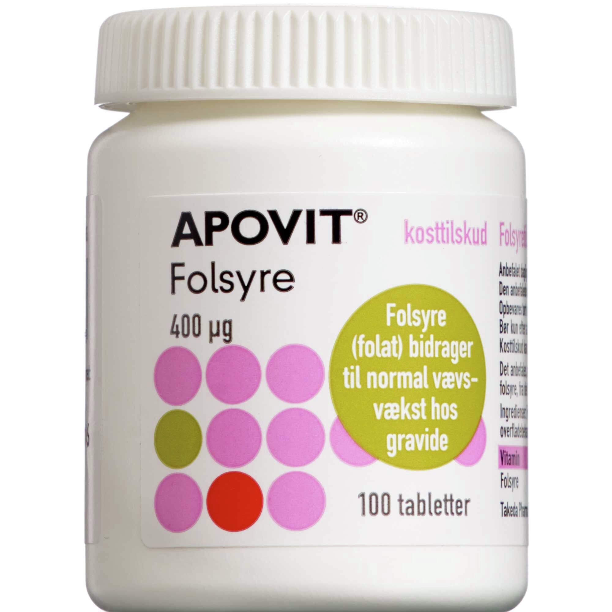 Lam Zoo om natten lejesoldat Apovit Apovit Folsyre 400 Mikg 100stk